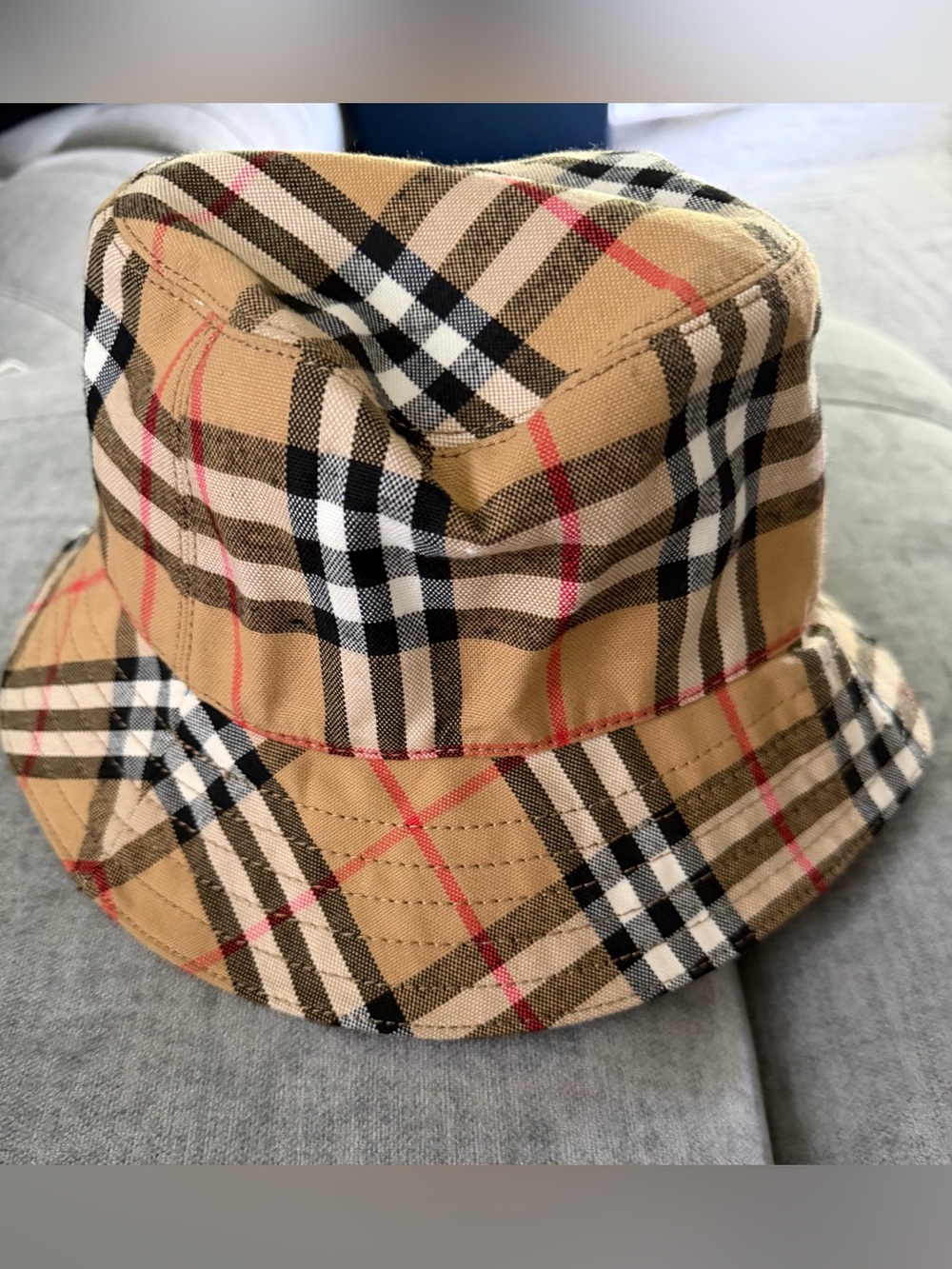 Vintage Check Bucket Hat in Beige